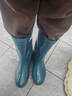 百舸 雨鞋女款 中筒牛筋防水防滑耐酸碱农场劳保雨靴 墨绿色 38码  实拍图