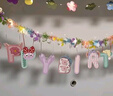 仕彩 生日快乐彩条派对装饰品宝宝ins卡片祝福女孩场景布置背景墙彩B 实拍图