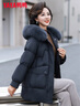 鸭鸭（YAYA）妈妈装羽绒服女中长款冬季新款中老年加厚保暖狐狸毛领羽绒外套CF 黑色YE3B605542Q 3XL 实拍图