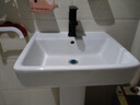柯鲸 洗手盆方形立柱盆卫生间陶瓷洗手池台盆阳台洗脸盆面盆洗组合 C款立柱盆+下水配件+冷热龙头 实拍图