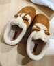 百丽（Belle）喵喵吐司毛毛勃肯鞋女冬季新款加绒棉鞋雪地靴B2829DM5 棕色 40 (250mm) 实拍图