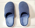 优调 棉拖鞋女软底舒适抑菌防臭毛毛绒保暖室内居家防滑拖鞋男冬 藏青色【条纹款】 44-45 实拍图