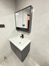 恋派浴室柜 陶瓷一体盆卫生间洗脸盆柜组合悬挂式洗漱台智能洗手盆柜 普通镜柜】珠光灰+陶瓷盆 70cm 实拍图