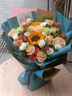 艾斯维娜鲜花速递向日葵混搭花束生日礼物全国同城配送 向日葵香槟韩式花束 实拍图