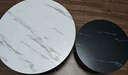 顺冠茶几客厅茶台仿岩板创意北欧茶桌现代小户型简约圆形小桌子极简型 【送货上门】黑架-80白纹+60黑纹 实拍图