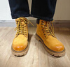 骆驼（CAMEL）马丁靴男王俊凯同款工装大黄靴女冬季穿搭通勤金甲户外徒步登山鞋 G122W7757TR金黄色-男【加绒】 43 实拍图