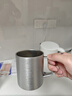 京东京造不锈钢双层保温桌面马克杯420mL 户外露营水杯 304咖啡杯银灰色 实拍图