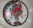 语森忆 苏绣刺绣挂画平针绣80一米圆带框成品装饰画挂画玄关高端刺绣 鸿运当头山水 80cmx80cm  平针绣 实拍图