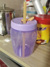 特百惠（Tupperware）吸吸罐550ml女生学生密封带吸管水杯子夏季自制饮品奶昔 冰沙紫 实拍图