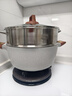 cookerbene汤锅麦饭石色不粘锅加深大容量炖煮锅微压煲汤锅电磁炉燃气通用 双木耳汤锅【含不锈钢蒸笼】 28cm 实拍图