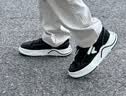 FILA【章昊同款】50-50帆布鞋 | 斐乐潮牌厚底帆布鞋男鞋透气增高板鞋 奶白/深森林绿-GF 43 实拍图