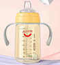 爱得利（evorie） 婴儿鸭嘴奶瓶6个月以上 宽口径带手柄带重力球PPSU奶瓶 240ml橙 实拍图