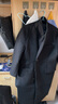 艾梵斯贝新款冬季男士毛呢大衣中长款过膝加厚呢子男款风衣外套韩版潮宽松 黑色(不加棉) M 实拍图