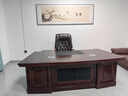 忠胜办公家具老板桌大班台董事长总裁办公室老弧形板台大气老板台实木皮油漆 2.39米老板桌 + 老板椅 常规 实拍图