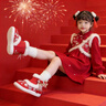 汉服鞋子女童冬季2026新款儿童拜年鞋国风红色雪地靴加绒绣花棉鞋 红色 27 实拍图