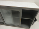 帅仕（shuaishi）厨房置物架落地岩板餐边收纳柜橱柜微波炉烤箱锅具储物架碗柜用具 【3C玻璃推拉门】灰3层120长43深-可调高丨双板承重 实拍图