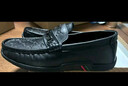七匹狼（SEPTWOLVES）头层牛皮豆豆鞋男鞋子男士秋季商务休闲皮鞋男套脚乐福鞋 黑色 43 实拍图