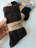 北极绒5双装羊毛袜子冬季男加绒加厚美利奴羊绒保暖中长筒毛圈雪地棉袜 实拍图