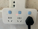 公牛（BULL）转换插头/品字形一转三插座/无线转换插座/电源转换器 适用卧室、厨房 3位分控开关插座 蓝白款 实拍图