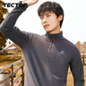 探拓（TECTOP）抓绒衣 户外加厚保暖男抓绒衣纯色立领半开衫柔软舒适抓绒衣 MZRY033 男款灰色 XL 实拍图