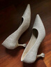 达芙妮高跟鞋女尖头细跟气质亮片婚宴鞋女单鞋4623101088 香槟色 38  实拍图