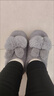 迪芙熙女生拖鞋可爱卡通冬季毛绒棉拖鞋女室内防滑保暖少女心月子居家棉 灰色(包跟) 38 39码(适合37/38脚穿) 实拍图