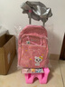 芭菲尼升级版儿童拉杆书包女小学生书包1-3-6年级6-9-12岁减负拖拉背包 高脚六轮（全粉）爬楼梯 实拍图