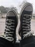 匡威（Converse）官方1970S男女高帮牛皮革休闲板鞋经典黑黑色A13863C A13863C 41 实拍图