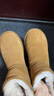 意尔康女靴雪地靴女冬季厚底加绒加厚保暖棉鞋百搭中筒短靴妈妈棉靴子 土黄色 加绒 【靴筒羊毛内里】 37 实拍图