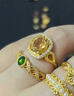 金痴小方糖黄金戒指 999足金镶嵌黄色水晶宝石小众轻奢开口指环送女友 附送证书 实拍图