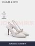 CHARLES&KEITH缎面蝴蝶结尖头高跟凉鞋女生日礼物圣诞礼物送女友CK1-60361556 Light Grey浅灰色 37 实拍图