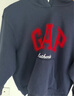 GAP女装2025秋季新款撞色Logo宽松抓绒套头连帽衫卫衣上衣 海军蓝 L (170/92A) 亚洲尺码 实拍图