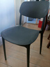 餐椅塑料椅子办公凳靠背休闲椅家用书桌椅卧室化妆椅简易小椅子 黑色-四腿餐椅【加固标准款】 实拍图