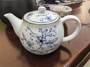陶趣居 日本进口线唐草小蓝芽茶杯日式汤吞寿司杯陶瓷小杯泡茶杯子茶具 线唐草 茶壶 带滤网465ml1只 实拍图