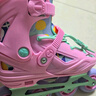 米高轮滑鞋S3儿童花样溜冰鞋套装高端平花四码调节直排初学花式旱冰鞋 粉色鞋 M (33-36) 实拍图