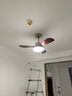 雷士（NVC）风扇灯 新中式吊扇灯中古风 餐厅客厅高显指吊灯遥控一级能效省电 荐！似锦3叶/36寸36W全光谱/遥控款 实拍图