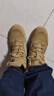 强人男靴3515户外作战靴绒面牛皮登山运动训练靴子 沙漠短靴 沙色 44 实拍图