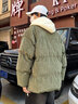 马克华菲外套男冬季加厚棉衣复古假两件袄子男士面包服羽绒棉服 军绿色 L 实拍图
