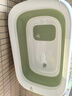 日康（rikang）婴儿洗澡盆 折叠盆宝宝无线感温洗浴盆带置物架RK-X1045-1 军绿色 实拍图