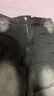 顶峰保罗（Dingfengbaoluo）美式牛仔裤男秋季高街直筒宽松潮牌男生阔腿长裤DFS05黑灰L 实拍图