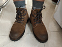 马登工装靴男士复古马丁靴英伦风高帮棕色皮鞋加绒休闲户外沙漠靴子 黄棕色 42 (260mm) 实拍图