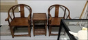 实木椅子中式圈椅围椅三件套南榆木太师椅官帽椅主人椅靠背椅包邮 胡桃色/围椅 整装 实拍图