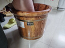 川柏香实木泡脚桶木桶洗脚盆木桶家用足浴桶泡脚木质香柏木碳化木制脚盆 30cm 【高温碳化穴位按摩】+艾草60包 实拍图