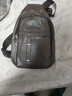 【已售300万】新款男女皮革触感胸包休闲时尚牛津布单肩包斜挎包 升级PU材质-单层棕色 实拍图