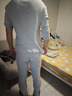 宜而爽 男女士情侣100%全棉秋衣秋裤套装圆领打底纯棉毛衫纯棉保暖内衣 男款 浅麻灰 XL 实拍图