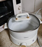 美的（Midea）电煮锅 电火锅 泡面锅 宿舍小火锅 蒸煮一体电蒸锅 多功能涮肉电煮锅火锅锅 3L 配带蒸笼 HGE2511 实拍图