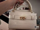 CHARLES&KEITH鳄鱼纹凯莉包手提斜挎婚包包女包生日礼物新年礼物CK2-50270880-1 Ivory象牙色 S 实拍图