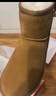 意尔康女靴雪地靴女冬季加绒保暖厚底休闲棉鞋时尚通勤百搭中筒靴子 土黄色 加绒 36 实拍图
