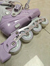 斯威（SWAY）轮滑鞋儿童溜冰鞋男女童初学套装中小学滑轮滑冰旱冰鞋成人直排轮 莫紫八轮全闪+头盔护具+一体支架 L (适合12岁-成人)平时鞋码36-41 实拍图