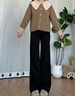 SIINSIIN【专享】阔腿裤女2024加绒裤子垂感休闲简约直筒裤黑色高腰收腹裤 【暖皮常规款】暖栗咖 加绒 （款式随机发货） M 【100-120斤】 实拍图